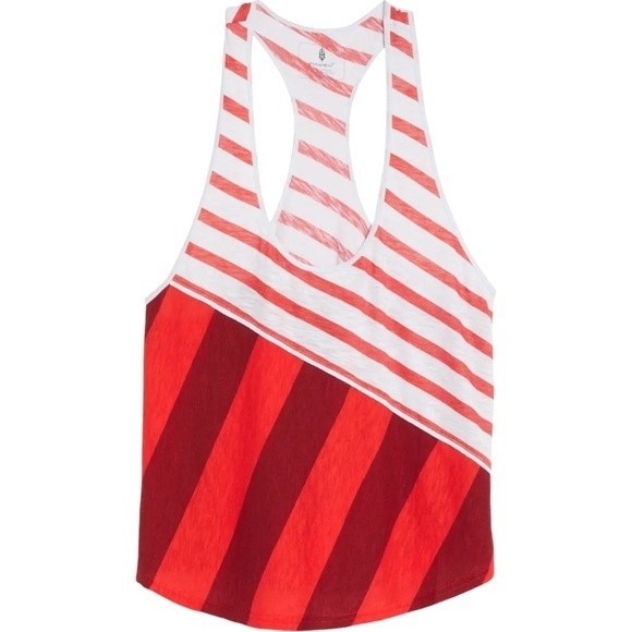 Free People Keep Rolling Racerback Tank Watermelon Wedge Combo Womens Size Small - Picture 2 of 15